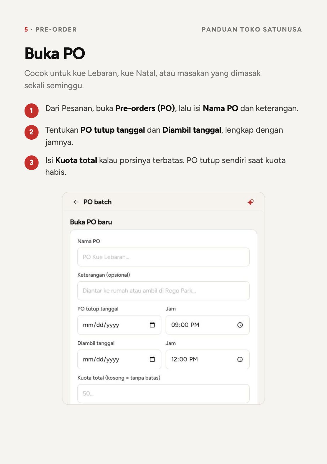 Langkah 5: buka PO