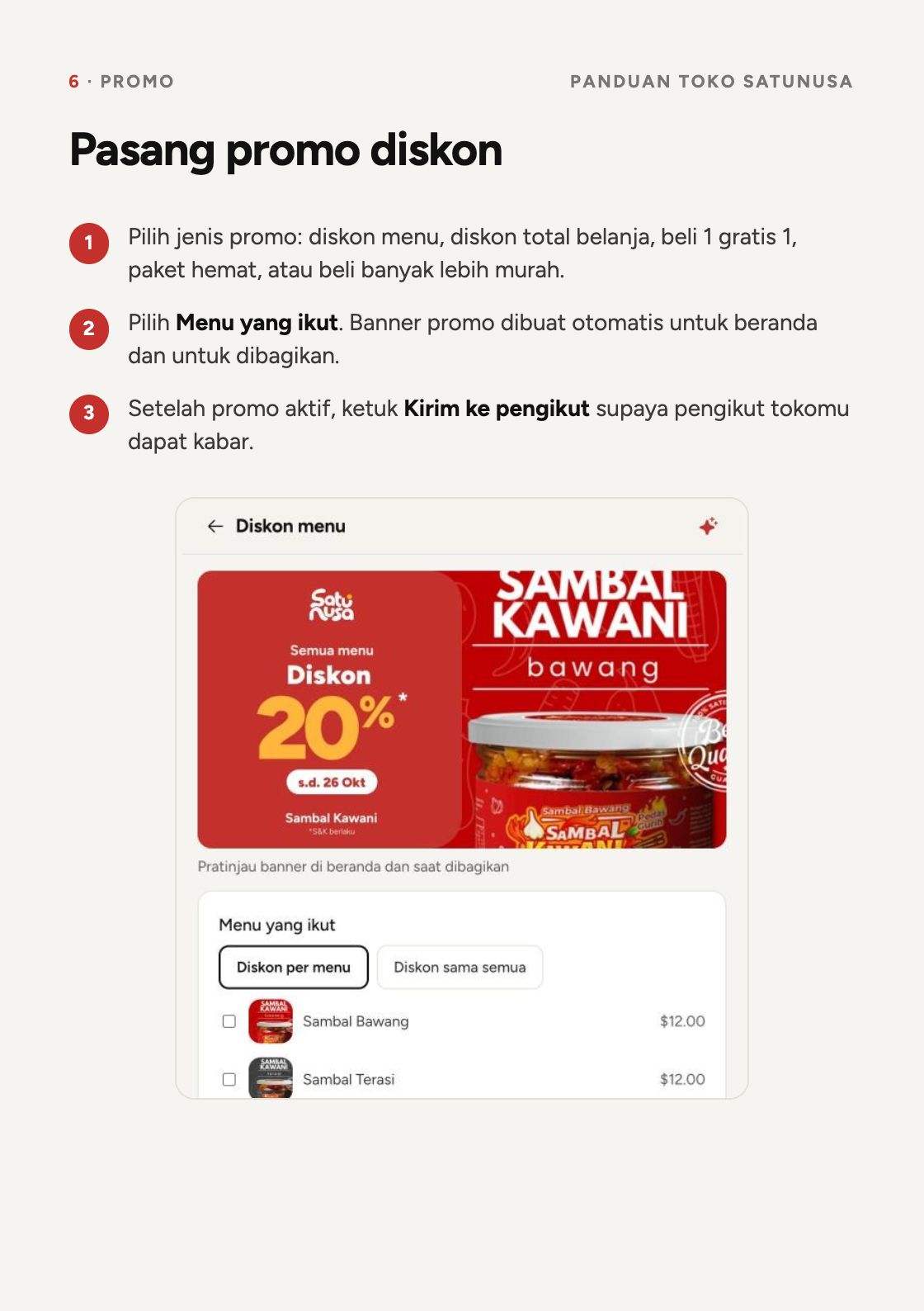 Langkah 6: pasang promo
